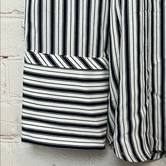 LOFT Striped Crossover Back Yoke Utility Blouse - Picture 6 of 16